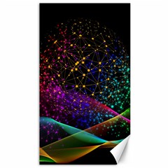 Particles Waves Line Multicoloured Canvas 40  X 72  by Proyonanggan