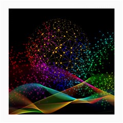 Particles Waves Line Multicoloured Medium Glasses Cloth (2 Sides) by Proyonanggan