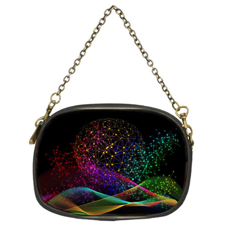 Particles Waves Line Multicoloured Chain Purse (Two Sides)