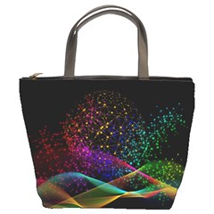 Particles Waves Line Multicoloured Bucket Bag by Proyonanggan