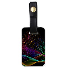 Particles Waves Line Multicoloured Luggage Tag (one Side) by Proyonanggan