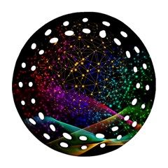 Particles Waves Line Multicoloured Ornament (round Filigree) by Proyonanggan