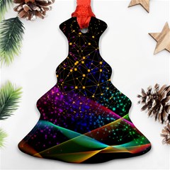 Particles Waves Line Multicoloured Ornament (christmas Tree) 