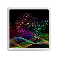 Particles Waves Line Multicoloured Memory Card Reader (square) by Proyonanggan