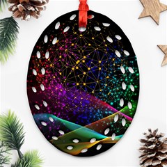 Particles Waves Line Multicoloured Ornament (oval Filigree)