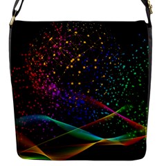 Particles Waves Line Multicoloured Flap Closure Messenger Bag (s) by Proyonanggan