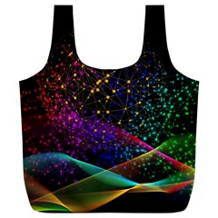 Particles Waves Line Multicoloured Full Print Recycle Bag (xl) by Proyonanggan