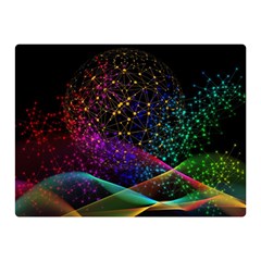 Particles Waves Line Multicoloured Two Sides Premium Plush Fleece Blanket (mini) by Proyonanggan