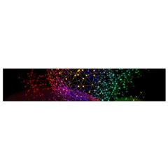 Particles Waves Line Multicoloured Small Premium Plush Fleece Scarf