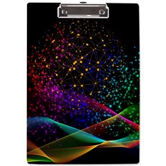 Particles Waves Line Multicoloured A4 Acrylic Clipboard by Proyonanggan