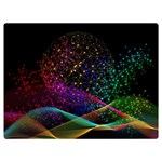 Particles Waves Line Multicoloured Premium Plush Fleece Blanket (Extra Small) 40 x30  Blanket Front