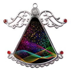 Particles Waves Line Multicoloured Metal Angel With Crystal Ornament by Proyonanggan