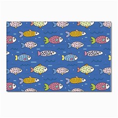 Sea Fish Blue Submarine Animal Postcard 4 x 6  (pkg Of 10) by Proyonanggan