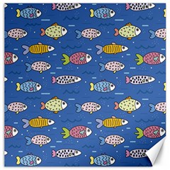 Sea Fish Blue Submarine Animal Canvas 12  X 12  by Proyonanggan