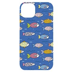 Sea Fish Blue Submarine Animal Iphone 14 Plus Black Uv Print Case by Proyonanggan