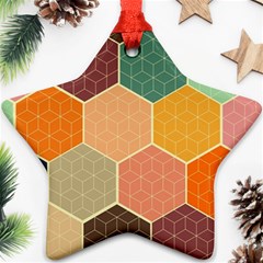 Abstract Hex Hexagon Grid Pattern Honeycomb Ornament (star)