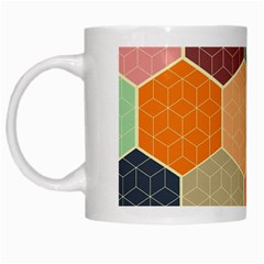 Abstract Hex Hexagon Grid Pattern Honeycomb White Mug