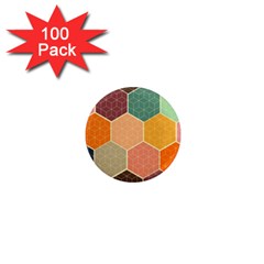 Abstract Hex Hexagon Grid Pattern Honeycomb 1  Mini Magnets (100 Pack)  by Proyonanggan