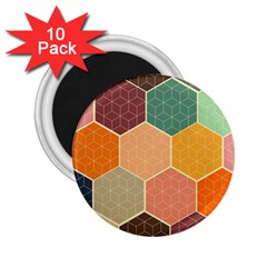 Abstract Hex Hexagon Grid Pattern Honeycomb 2 25  Magnets (10 Pack)  by Proyonanggan