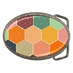 Abstract Hex Hexagon Grid Pattern Honeycomb Belt Buckles by Proyonanggan