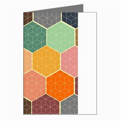 Abstract Hex Hexagon Grid Pattern Honeycomb Greeting Cards (pkg Of 8)