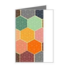 Abstract Hex Hexagon Grid Pattern Honeycomb Mini Greeting Card by Proyonanggan