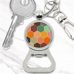 Abstract Hex Hexagon Grid Pattern Honeycomb Bottle Opener Key Chain by Proyonanggan