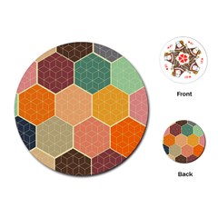 Abstract Hex Hexagon Grid Pattern Honeycomb Playing Cards Single Design (round) by Proyonanggan