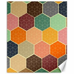 Abstract Hex Hexagon Grid Pattern Honeycomb Canvas 8  X 10  by Proyonanggan