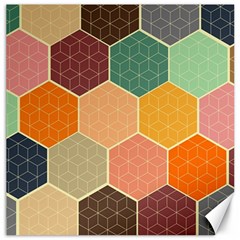 Abstract Hex Hexagon Grid Pattern Honeycomb Canvas 12  X 12  by Proyonanggan