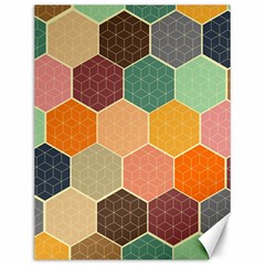 Abstract Hex Hexagon Grid Pattern Honeycomb Canvas 12  X 16  by Proyonanggan