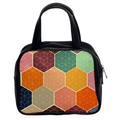 Abstract Hex Hexagon Grid Pattern Honeycomb Classic Handbag (two Sides) by Proyonanggan