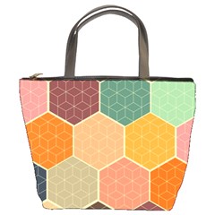 Abstract Hex Hexagon Grid Pattern Honeycomb Bucket Bag by Proyonanggan