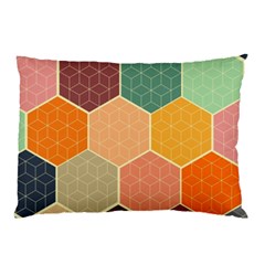 Abstract Hex Hexagon Grid Pattern Honeycomb Pillow Case by Proyonanggan