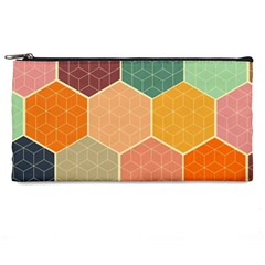 Abstract Hex Hexagon Grid Pattern Honeycomb Pencil Case by Proyonanggan