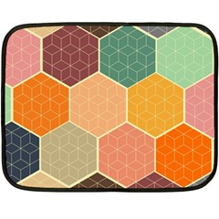 Abstract Hex Hexagon Grid Pattern Honeycomb Two Sides Fleece Blanket (mini) by Proyonanggan