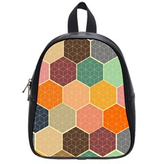 Abstract Hex Hexagon Grid Pattern Honeycomb School Bag (small) by Proyonanggan