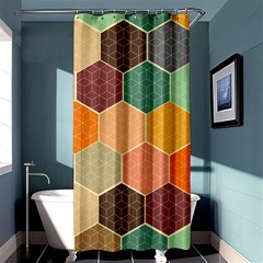 Abstract Hex Hexagon Grid Pattern Honeycomb Shower Curtain 36  X 72  (stall)  by Proyonanggan