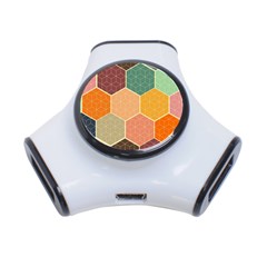 Abstract Hex Hexagon Grid Pattern Honeycomb 3-port Usb Hub by Proyonanggan