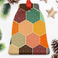 Abstract Hex Hexagon Grid Pattern Honeycomb Ornament (bell)