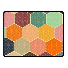 Abstract Hex Hexagon Grid Pattern Honeycomb Two Sides Fleece Blanket (small) by Proyonanggan