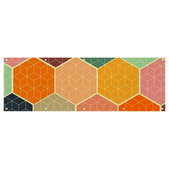 Abstract Hex Hexagon Grid Pattern Honeycomb Banner And Sign 12  X 4  by Proyonanggan