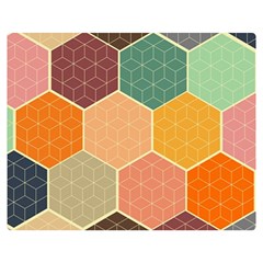 Abstract Hex Hexagon Grid Pattern Honeycomb Premium Plush Fleece Blanket (medium) by Proyonanggan