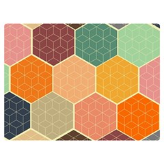 Abstract Hex Hexagon Grid Pattern Honeycomb Premium Plush Fleece Blanket (extra Small) by Proyonanggan