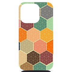 Abstract Hex Hexagon Grid Pattern Honeycomb Iphone 14 Pro Black Uv Print Case by Proyonanggan