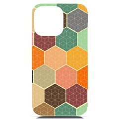 Abstract Hex Hexagon Grid Pattern Honeycomb Iphone 14 Pro Max Black Uv Print Case by Proyonanggan