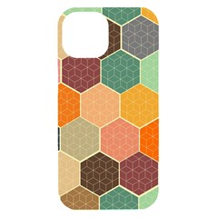 Abstract Hex Hexagon Grid Pattern Honeycomb Iphone 15 Black Uv Print Pc Hardshell Case by Proyonanggan