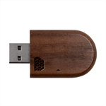 Abstract Hex Hexagon Grid Pattern Honeycomb Wood Oval USB Flash Drive USB