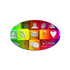 Colorful 3d Social Media Sticker (oval) by Ket1n9