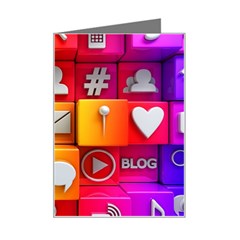 Colorful 3d Social Media Mini Greeting Card by Ket1n9